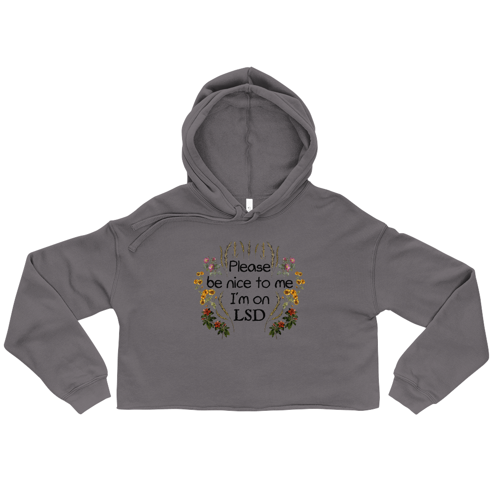 Please Be Nice To Me Graphic Crop Hoodie