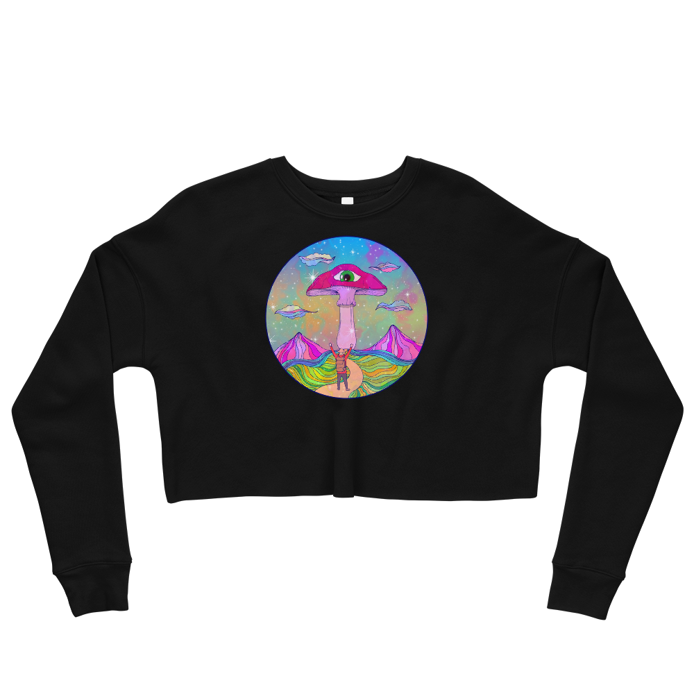 This Shroom Beach fleece cropped sweatshirt is the way to go to look fashionable while feeling perfectly comfy.