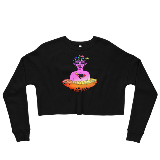 This Shroom Beach fleece cropped sweatshirt is the way to go to look fashionable while feeling perfectly comfy.