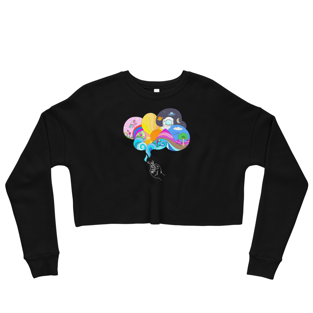 This Shroom Beach fleece cropped sweatshirt is the way to go to look fashionable while feeling perfectly comfy.