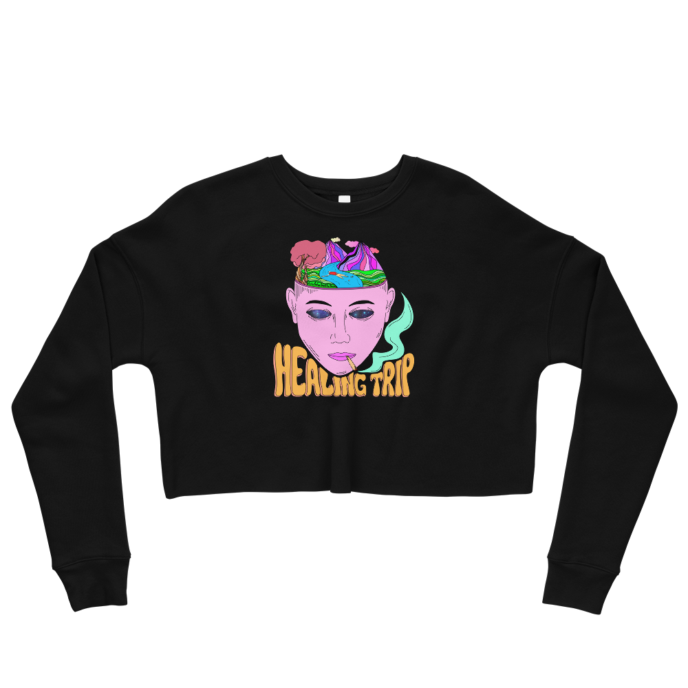 This Shroom Beach fleece cropped sweatshirt is the way to go to look fashionable while feeling perfectly comfy.