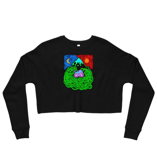 This Shroom Beach fleece cropped sweatshirt is the way to go to look fashionable while feeling perfectly comfy.