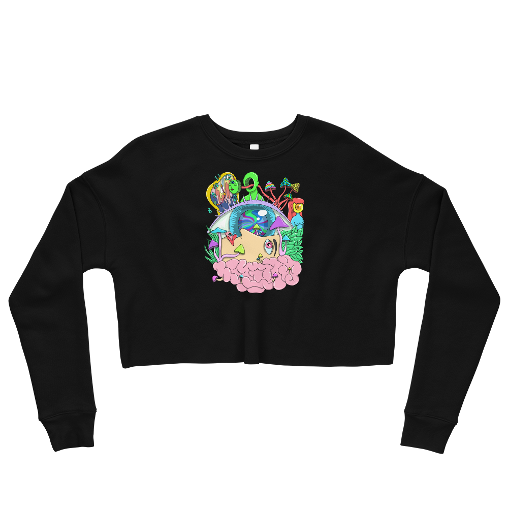 This Shroom Beach fleece cropped sweatshirt is the way to go to look fashionable while feeling perfectly comfy.