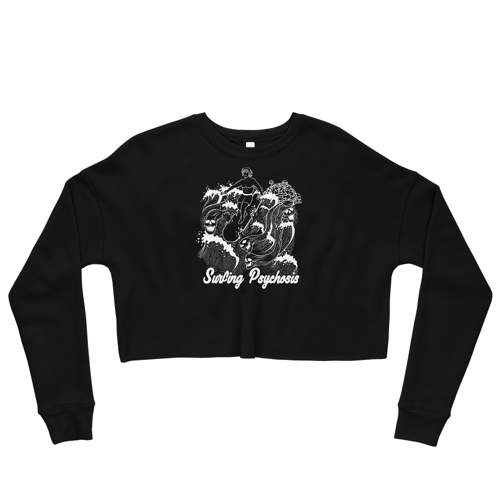 Surfing Psychosis Graphic Crop Sweatshirt