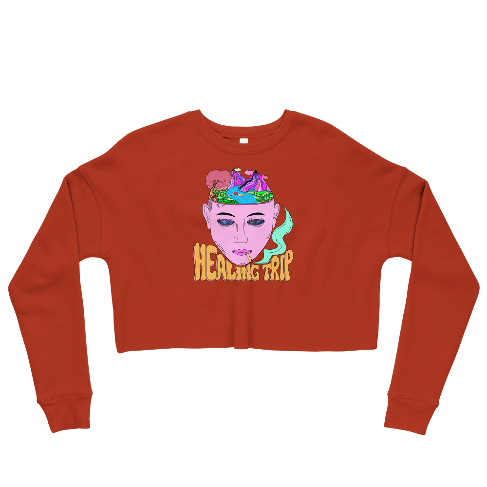 This Shroom Beach fleece cropped sweatshirt is the way to go to look fashionable while feeling perfectly comfy.