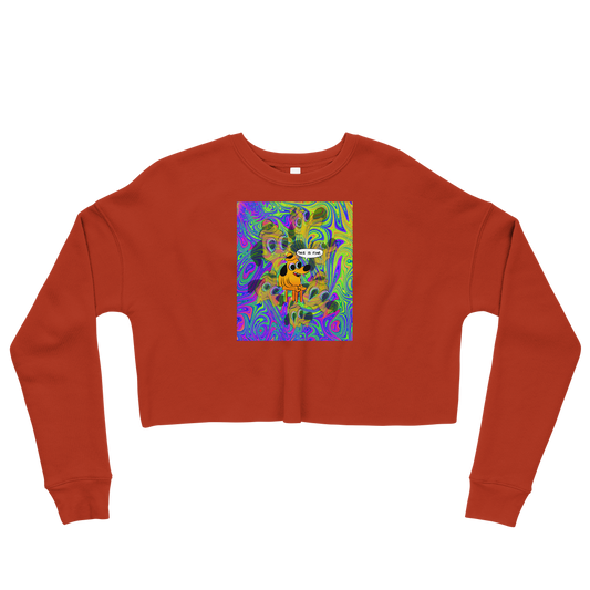 This Shroom Beach fleece cropped sweatshirt is the way to go to look fashionable while feeling perfectly comfy.