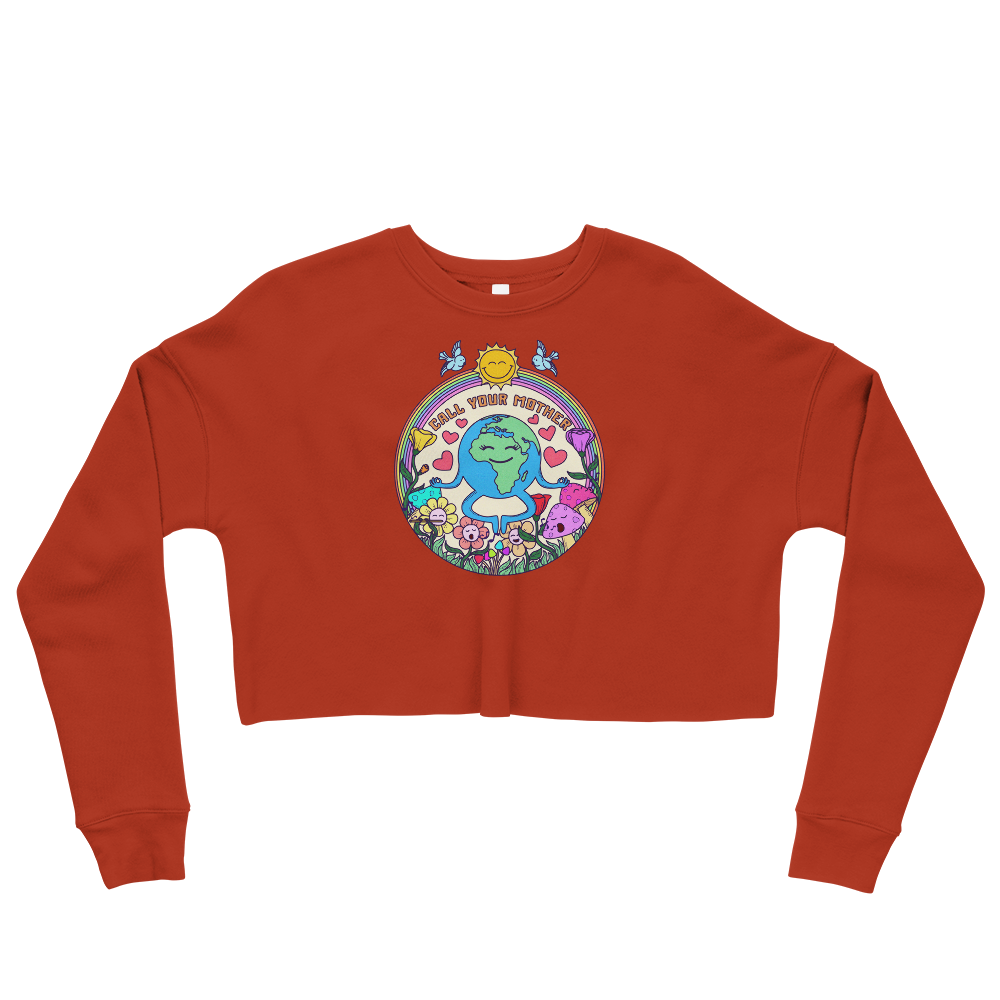 This Shroom Beach fleece cropped sweatshirt is the way to go to look fashionable while feeling perfectly comfy.