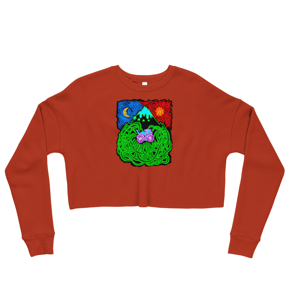 This Shroom Beach fleece cropped sweatshirt is the way to go to look fashionable while feeling perfectly comfy.