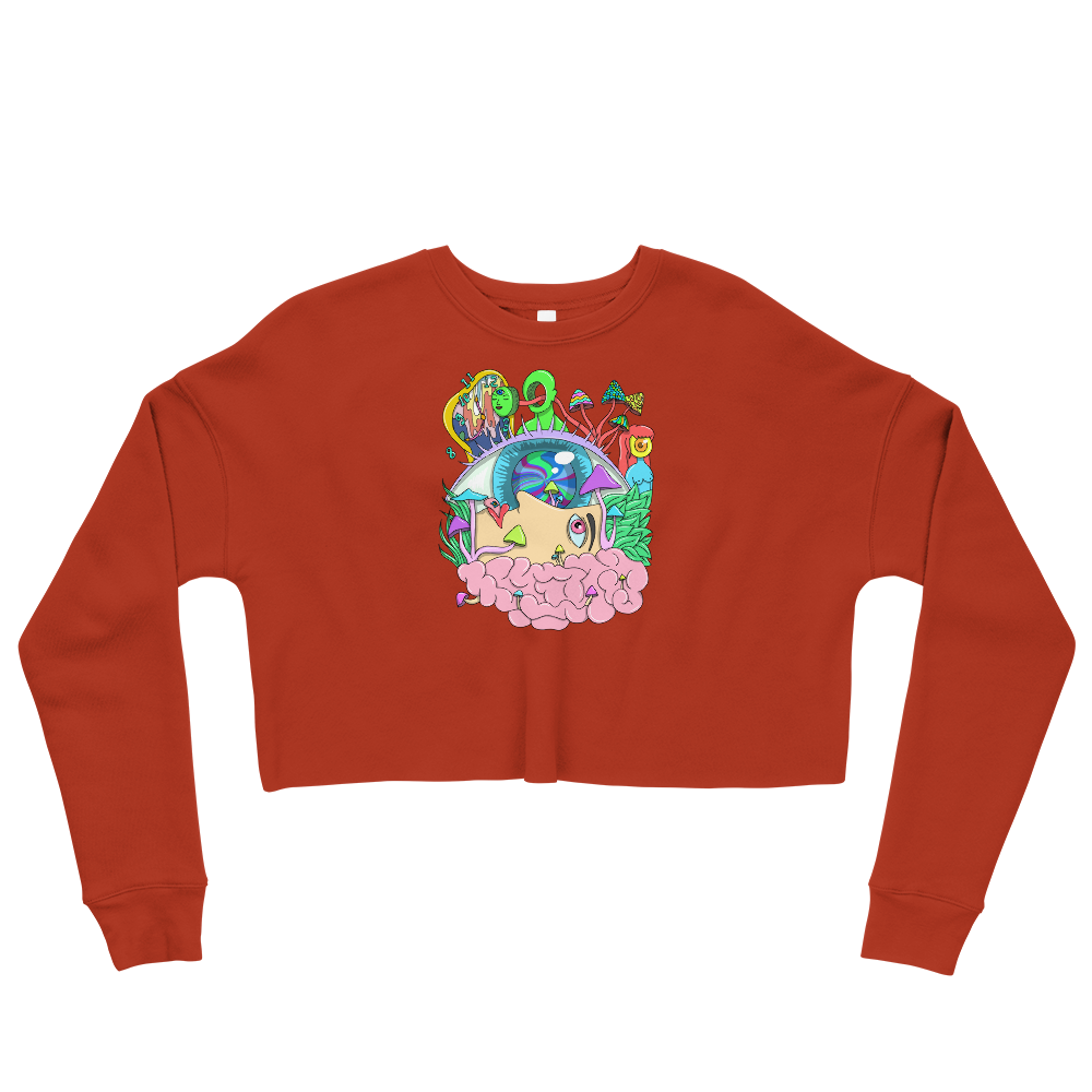 This Shroom Beach fleece cropped sweatshirt is the way to go to look fashionable while feeling perfectly comfy.