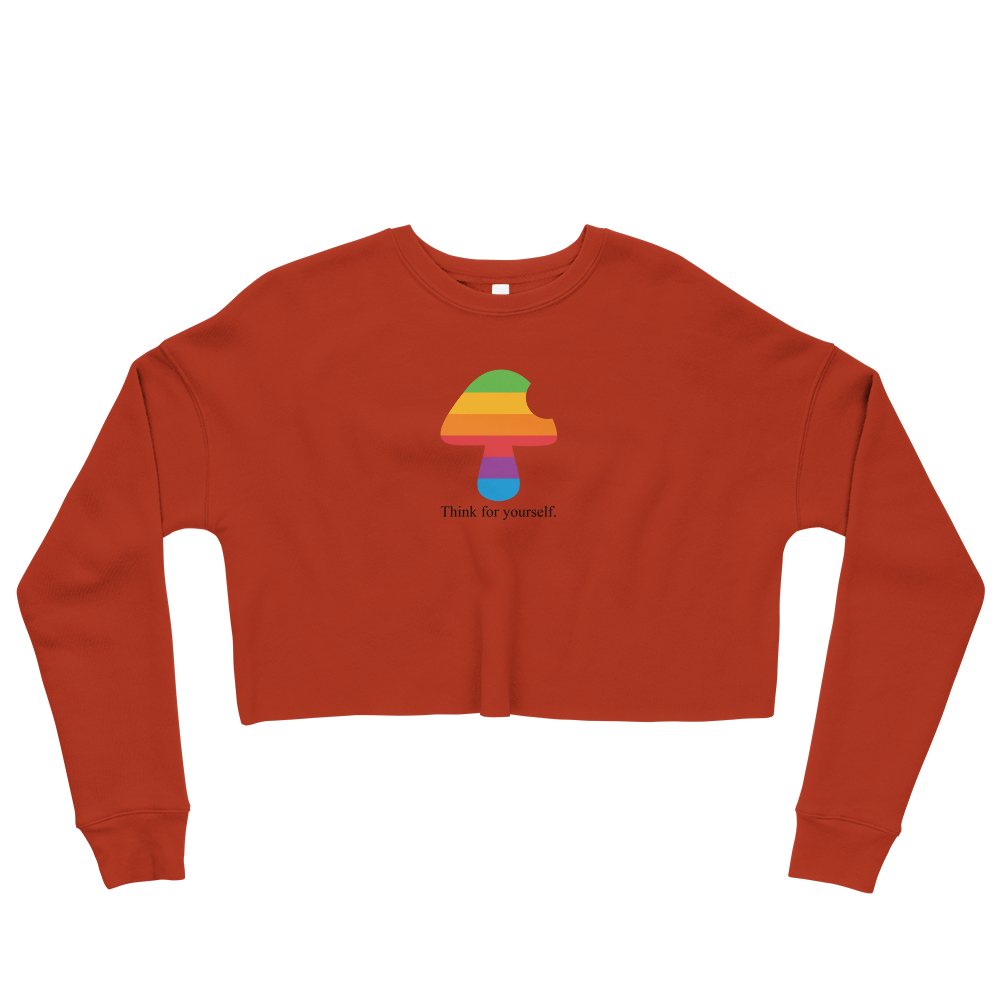 This Shroom Beach fleece cropped sweatshirt is the way to go to look fashionable while feeling perfectly comfy.