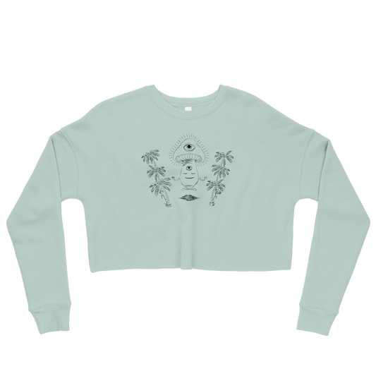 This Shroom Beach fleece cropped sweatshirt is the way to go to look fashionable while feeling perfectly comfy.