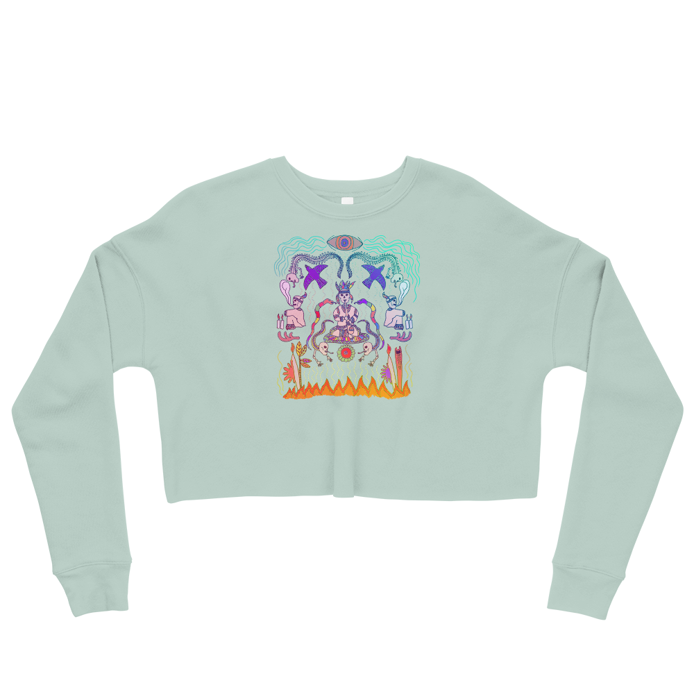 This Shroom Beach fleece cropped sweatshirt is the way to go to look fashionable while feeling perfectly comfy.