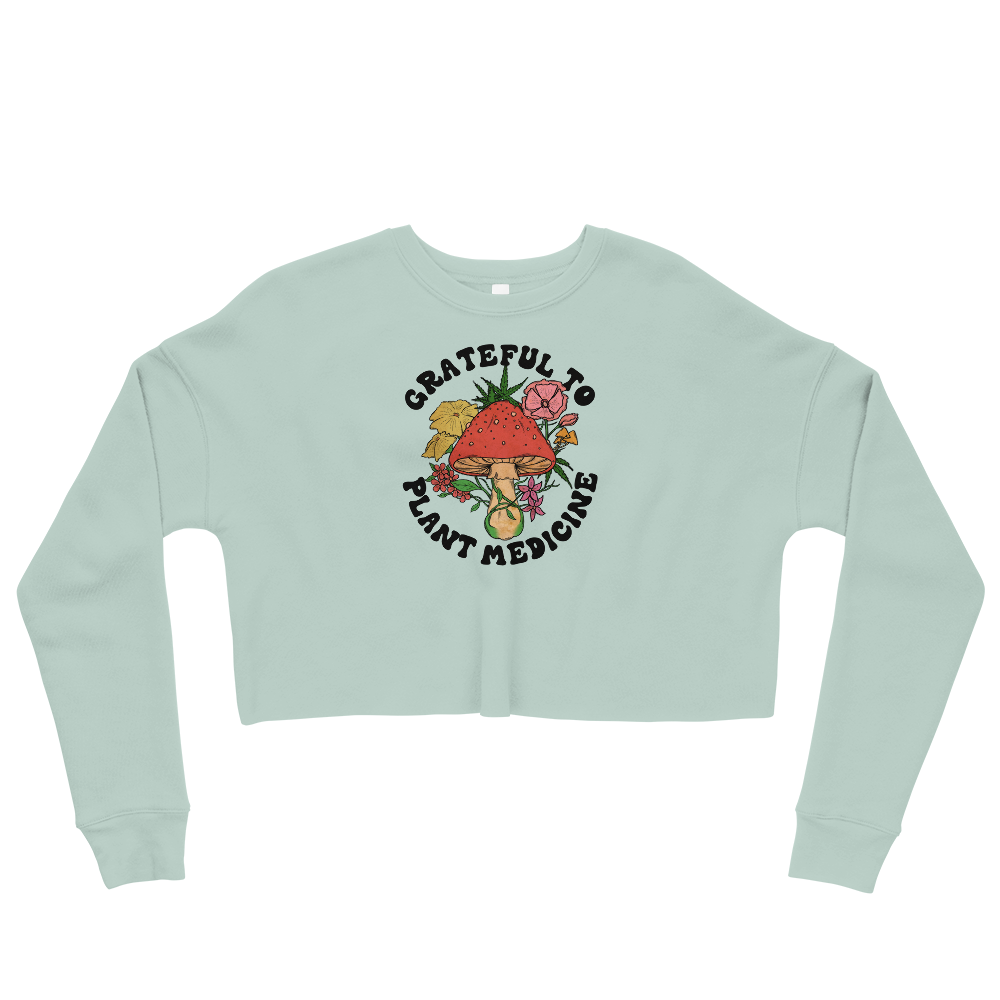 Grateful To Plants Graphic Crop Sweatshirt