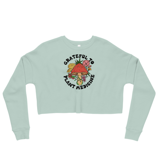 Grateful To Plants Graphic Crop Sweatshirt