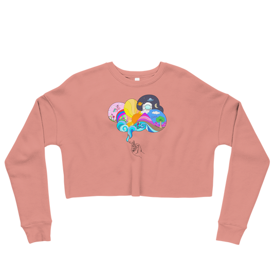 This Shroom Beach fleece cropped sweatshirt is the way to go to look fashionable while feeling perfectly comfy.