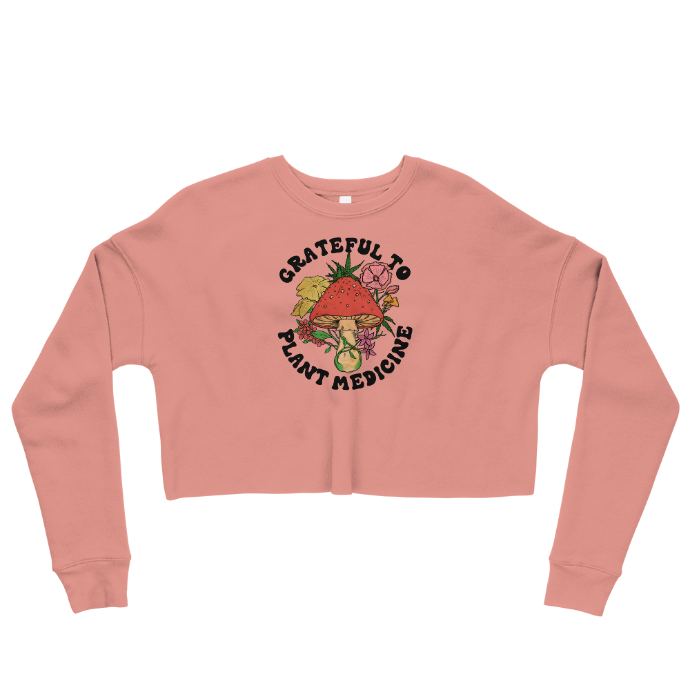 Grateful To Plants Graphic Crop Sweatshirt