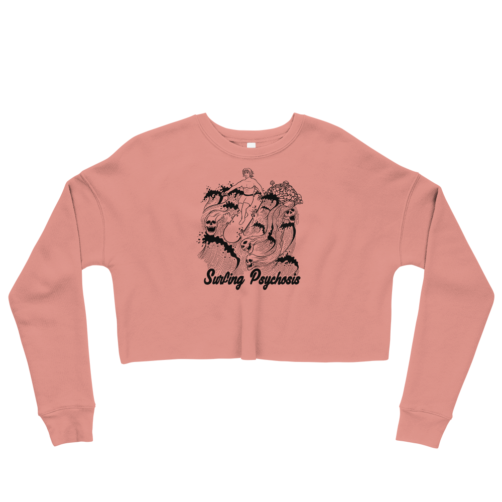 Surfing Psychosis Graphic Crop Sweatshirt