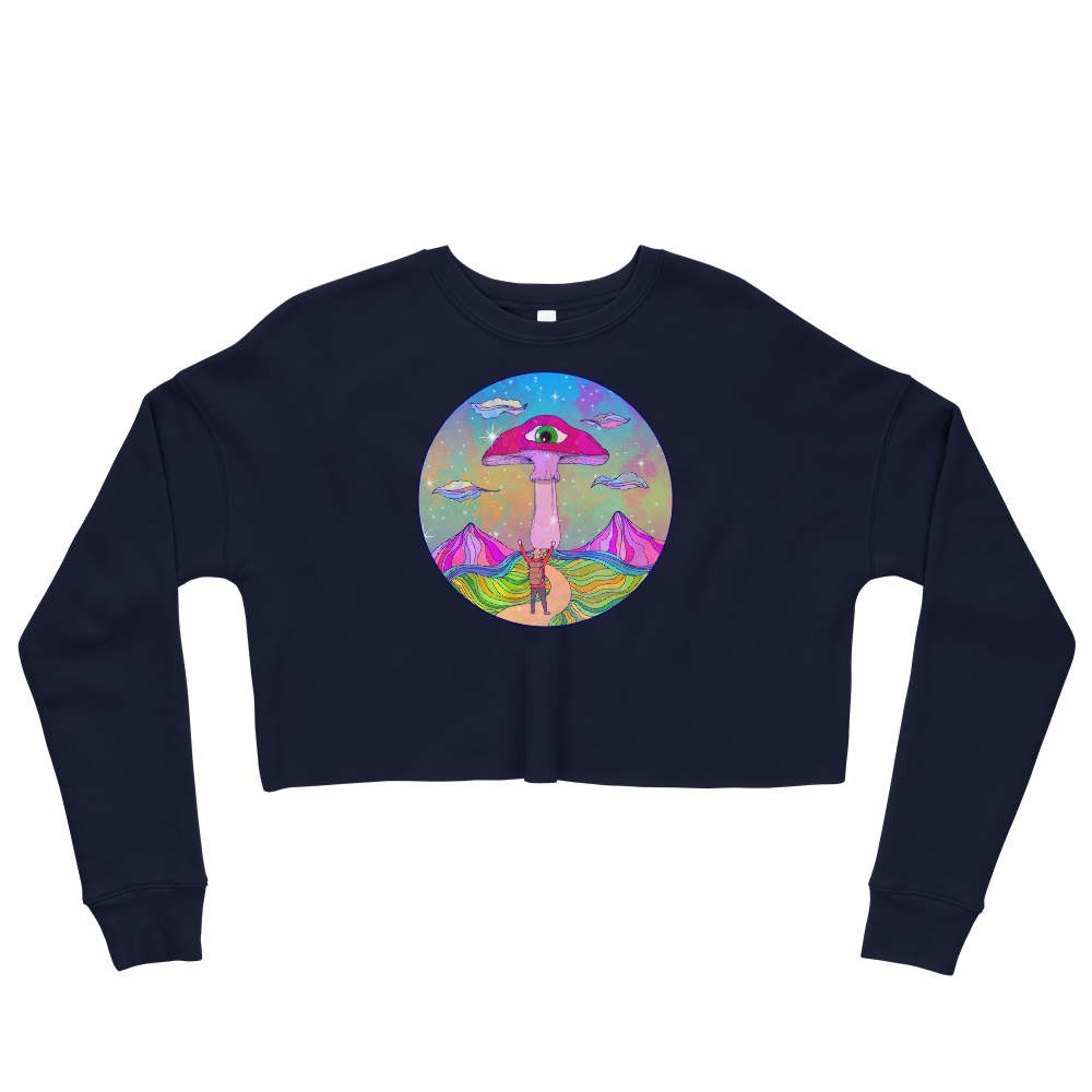 This Shroom Beach fleece cropped sweatshirt is the way to go to look fashionable while feeling perfectly comfy.