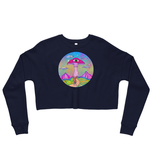 This Shroom Beach fleece cropped sweatshirt is the way to go to look fashionable while feeling perfectly comfy.