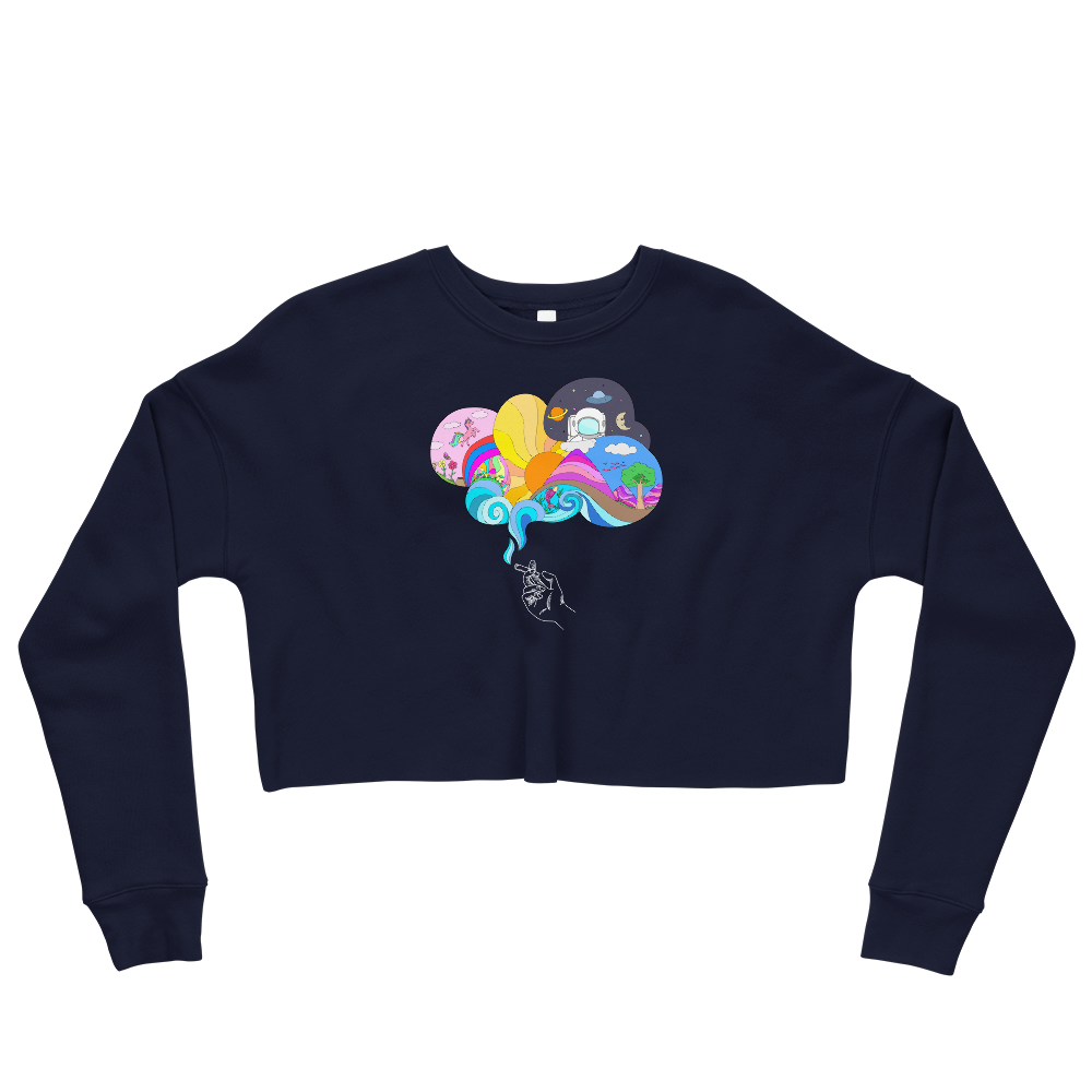 This Shroom Beach fleece cropped sweatshirt is the way to go to look fashionable while feeling perfectly comfy.