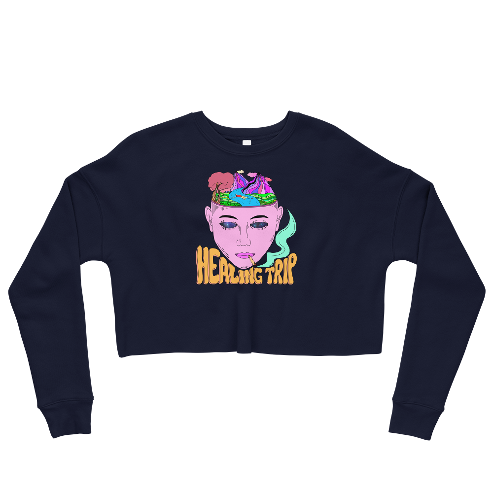 This Shroom Beach fleece cropped sweatshirt is the way to go to look fashionable while feeling perfectly comfy.