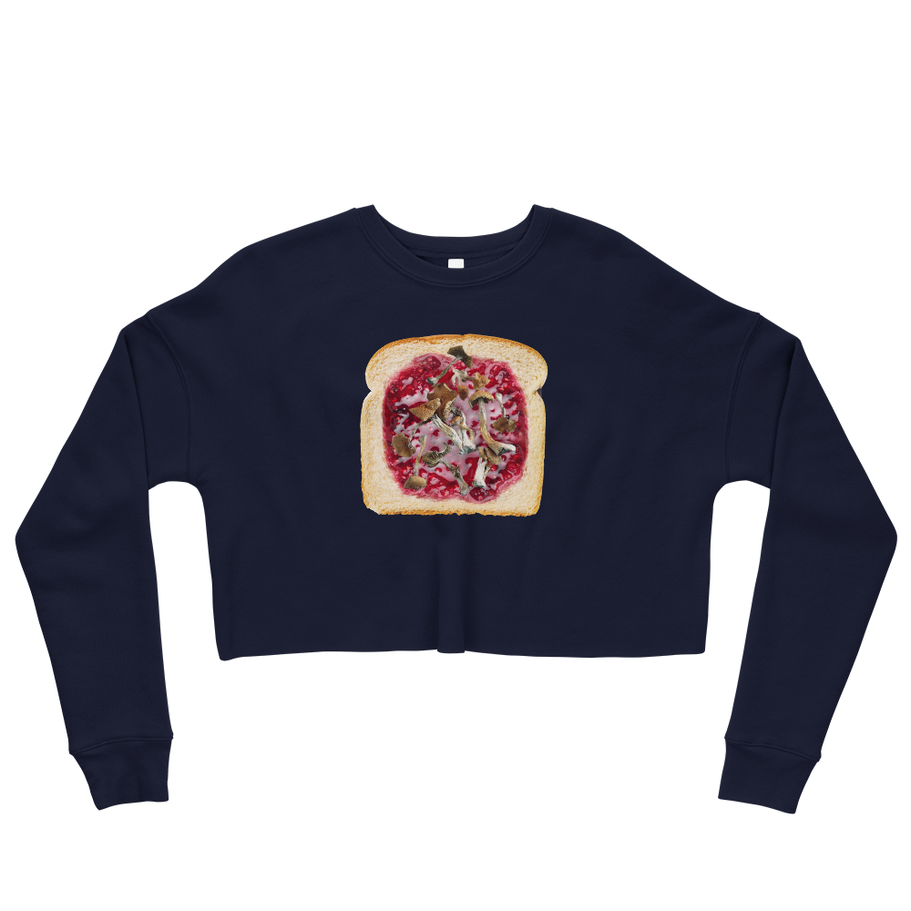 This Shroom Beach fleece cropped sweatshirt is the way to go to look fashionable while feeling perfectly comfy.