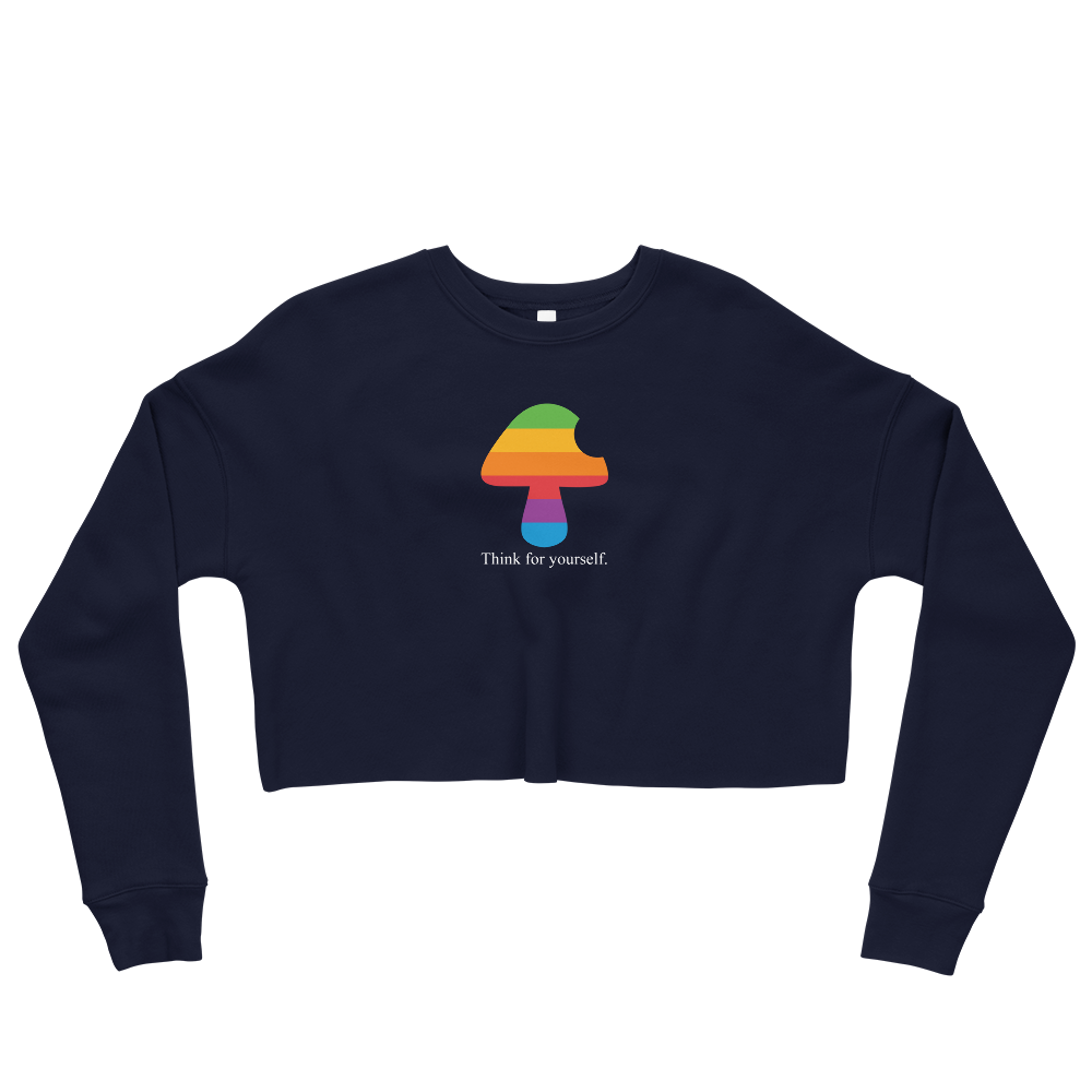 This Shroom Beach fleece cropped sweatshirt is the way to go to look fashionable while feeling perfectly comfy.