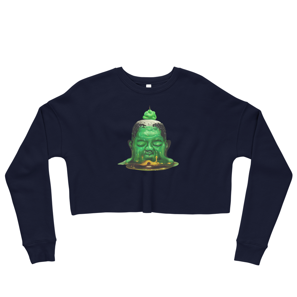 Melting Buddha Graphic Crop Sweatshirt