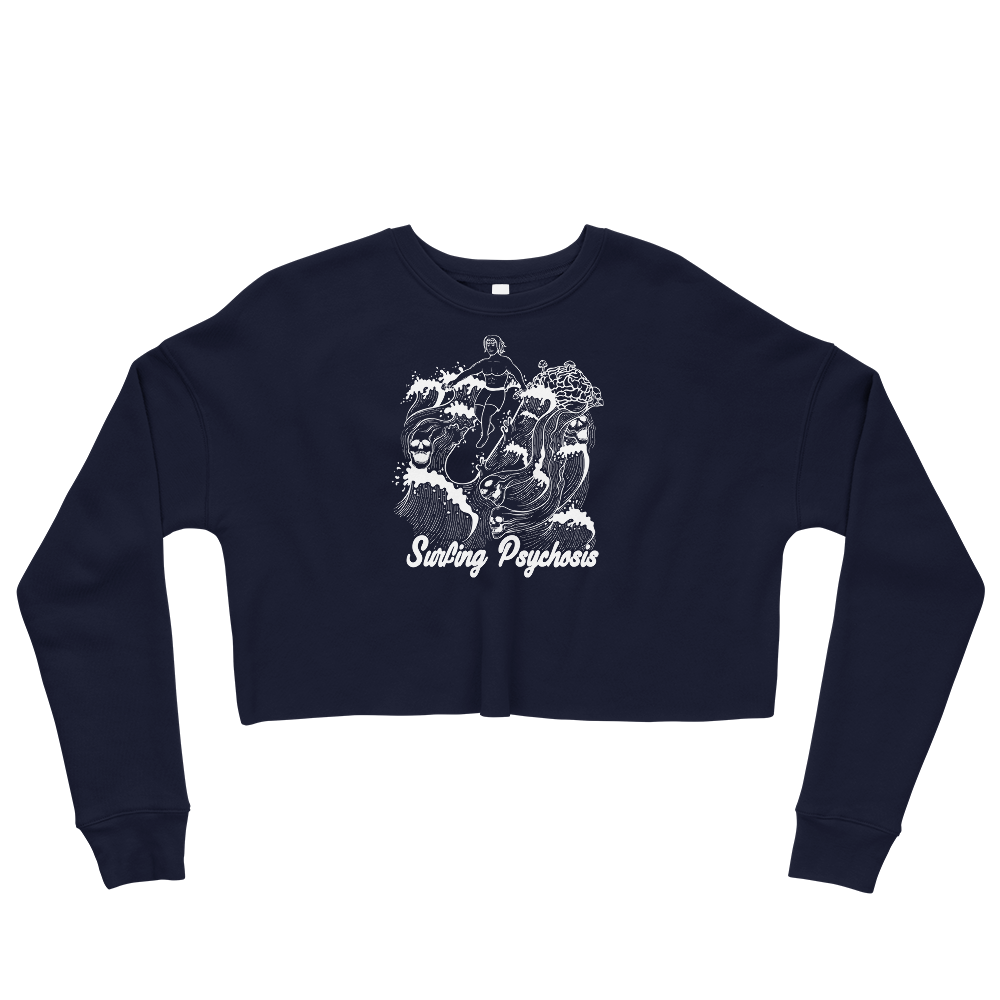 Surfing Psychosis Graphic Crop Sweatshirt