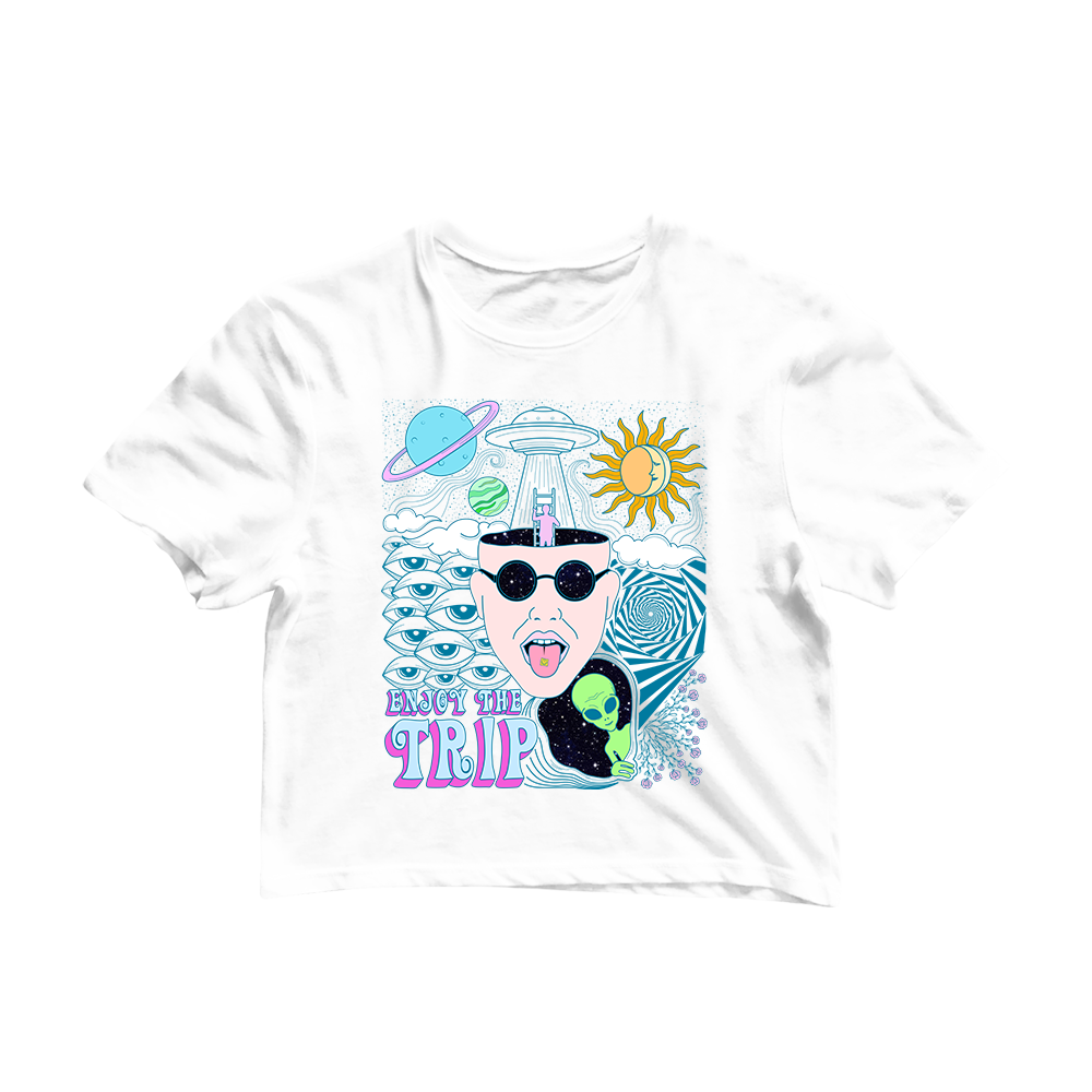 Enjoy The Trip Graphic Crop Tee