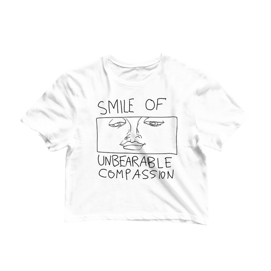 Smile Of Unbearable Compassion Doodle Graphic Crop Tee