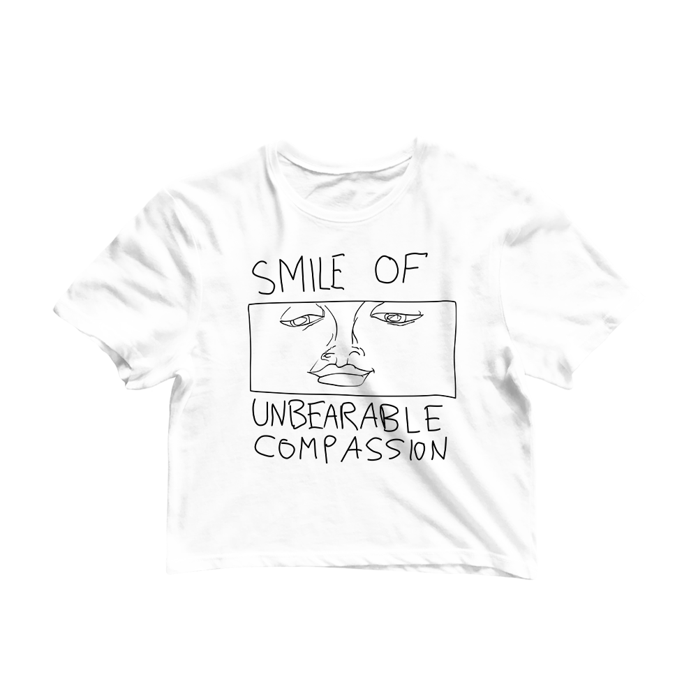 Smile Of Unbearable Compassion Doodle Graphic Crop Tee